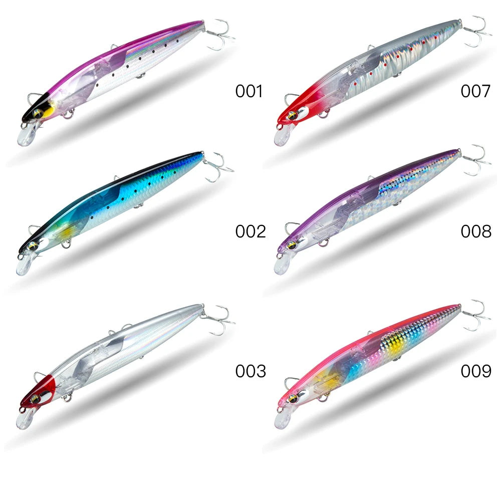 D1 Multi Piece Set Floating Minnow Fishing Lure 120mm/145mm Flash Flake Assassin Floating Hard Bait For Pike Bass Tackle