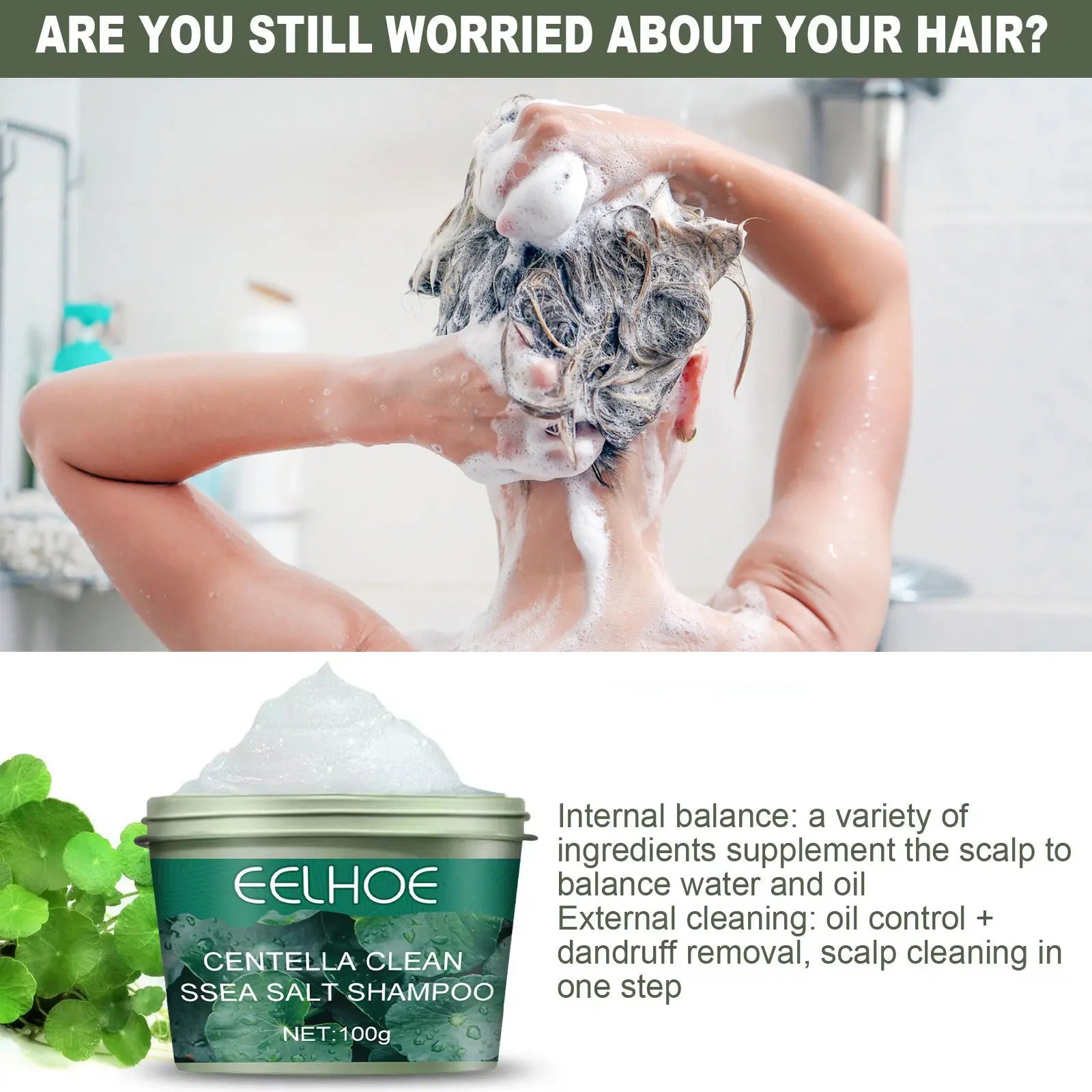 EELHOE Sea Salt Shampoo Reduces Dandruff, Nourishes Scalp
