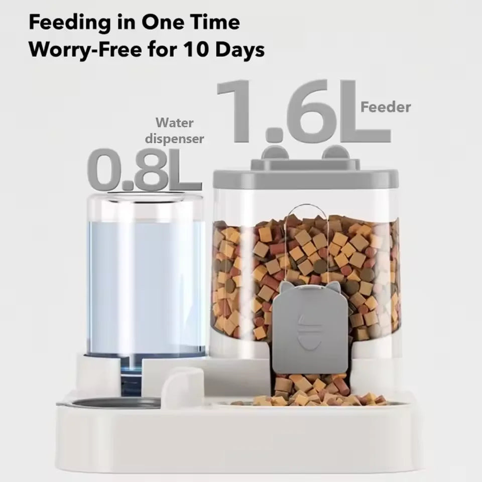Pet large-capacity feeder integrated automatic water dispenser cat food bowl dog feeding bowl cat bowl dog bowl pet supplies - Daisan Mart