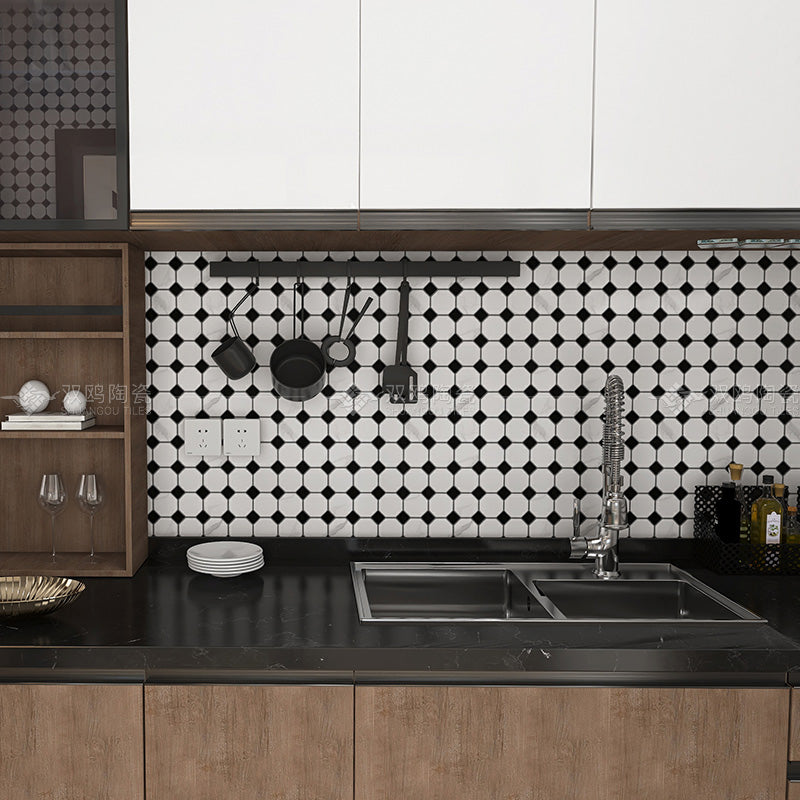 6mm Thick Antibacterial Octagonal Mixed Ceramic Mosaic Tile