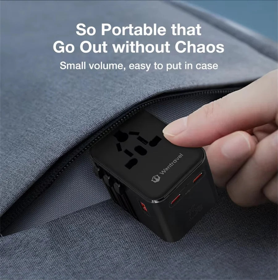 Bộ Chuyển Đổi Du Lịch JINGMIN 4 Cổng AC, 3 Cổng USB-C - Daisan Mart