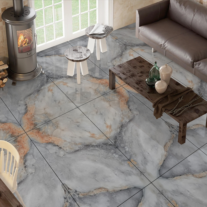 600x1200mm Glazed Porcelain Floor Tiles High Glossy Luxury Living Room Interior Upgraded Wall &amp; Floor Tiles 