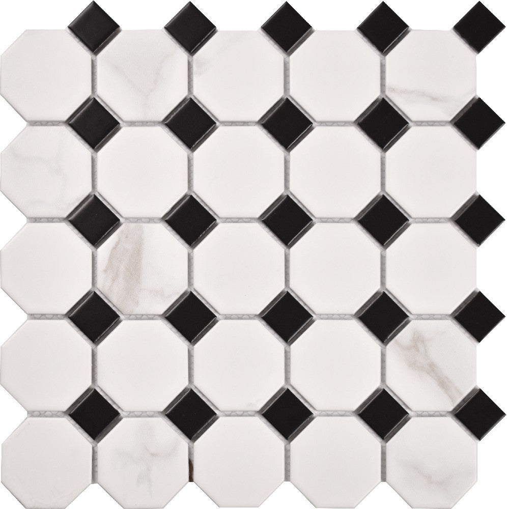 6mm Thick Antibacterial Octagonal Mixed Ceramic Mosaic Tile