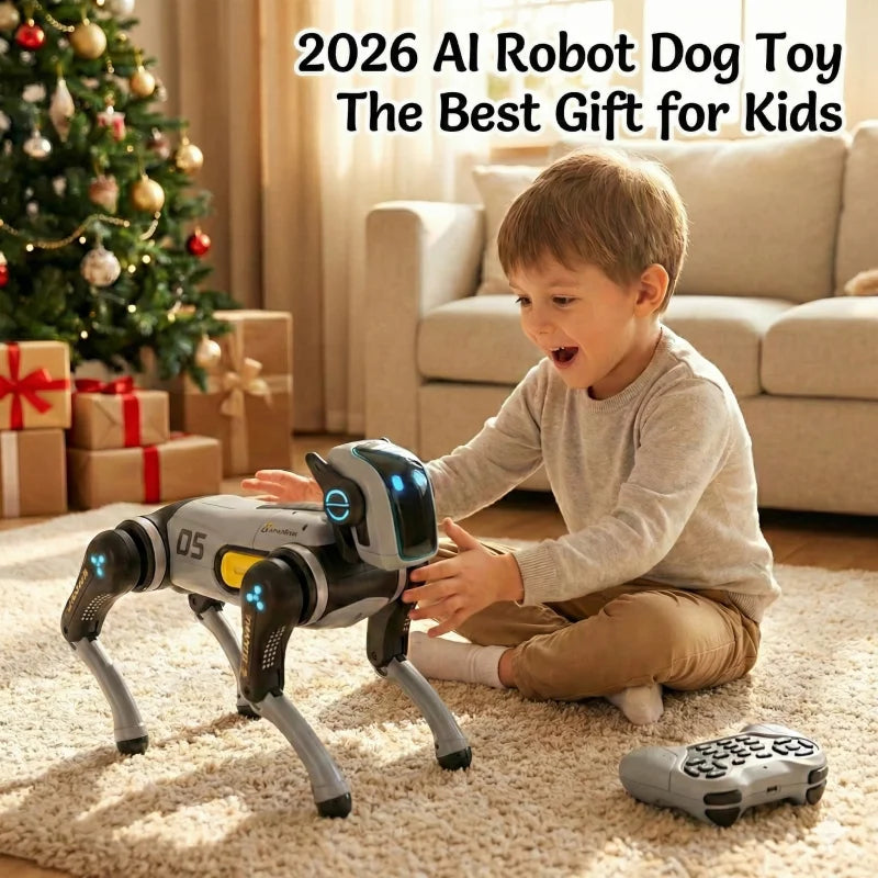 Intelligent AI Bionic Robot Dog Toy Programmable STEM RC Robot Puppy with Voice & Touch Interaction, Stunts, Music & Dance Dog - Daisan Mart