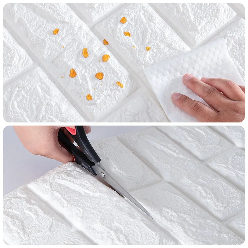 Giấy Dán Tường 3D Chống Nước Retro 77x70cm Phòng Khách