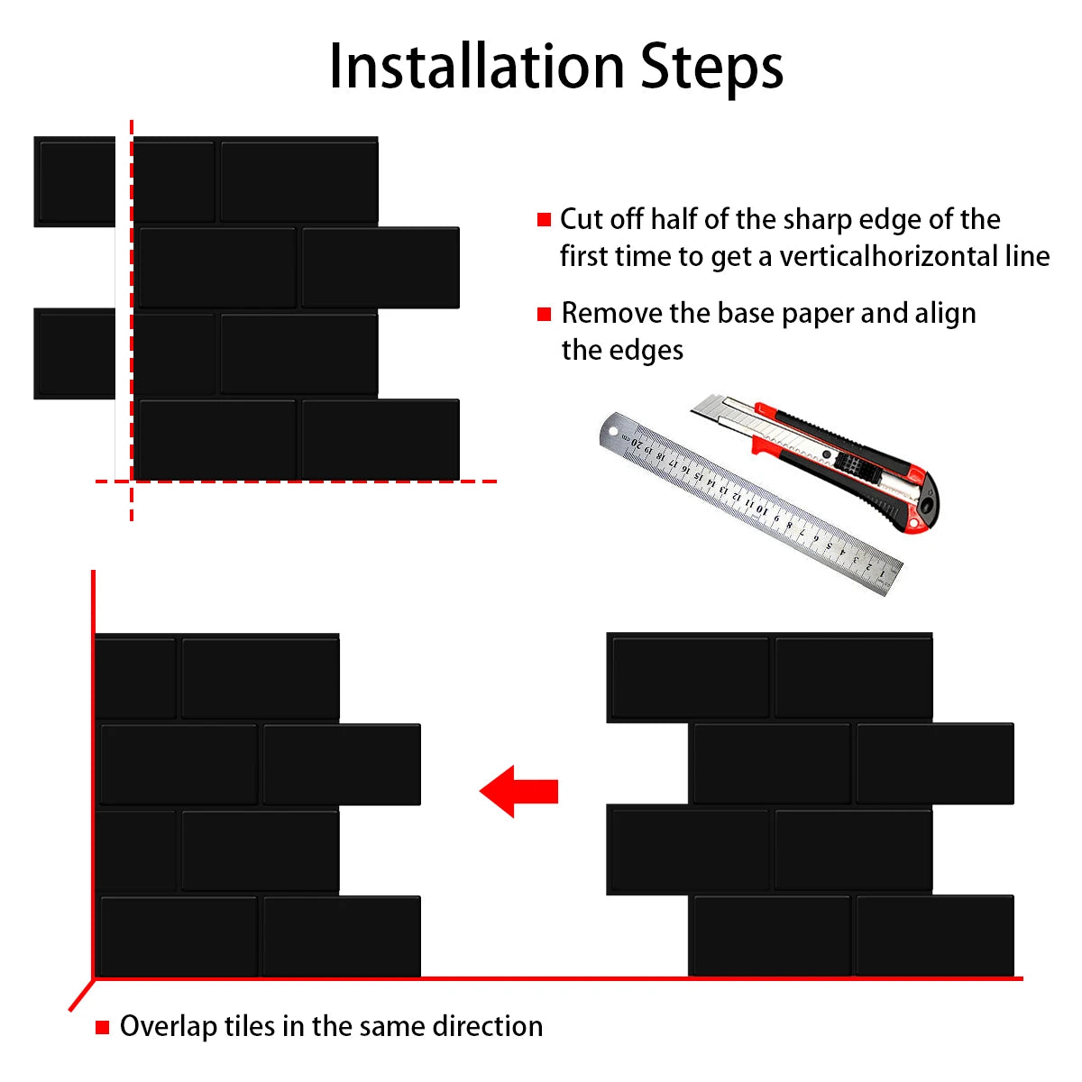 Bộ 10 Miếng Dán Tường Gạch 3D Chống Nước Nhà Bếp
