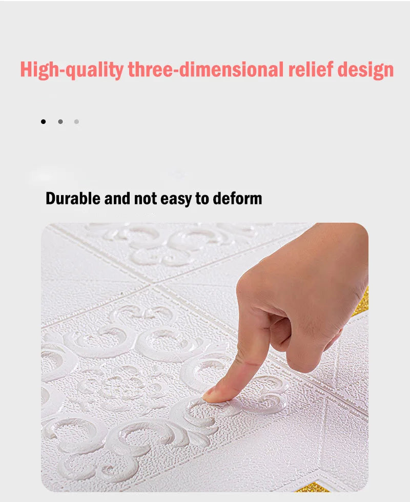 3D Waterproof Foam Tiles 70x70 - Beautiful Decoration