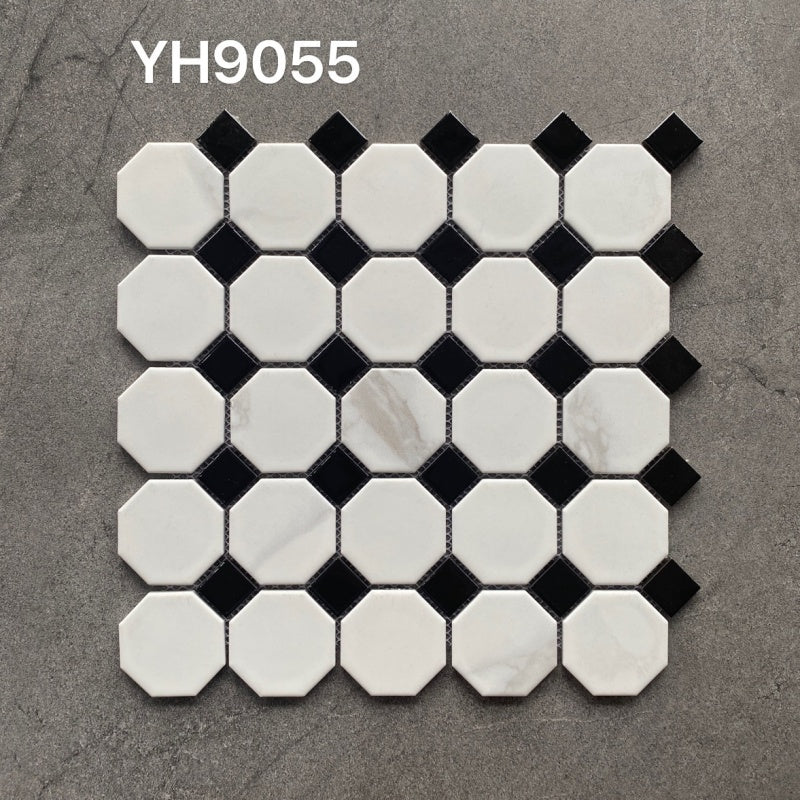 6mm Thick Antibacterial Octagonal Mixed Ceramic Mosaic Tile