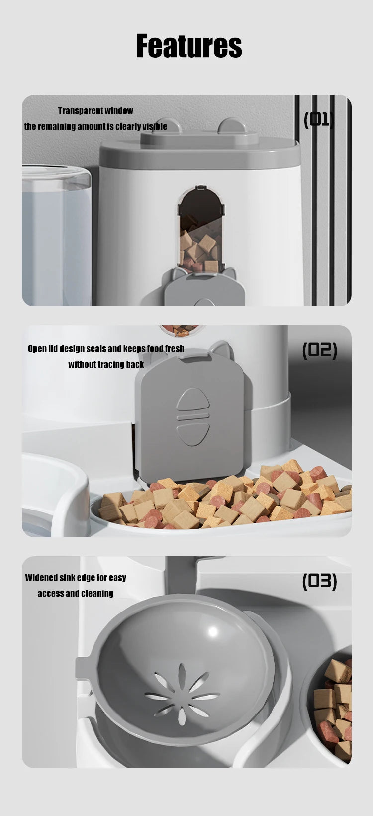 Pet large-capacity feeder integrated automatic water dispenser cat food bowl dog feeding bowl cat bowl dog bowl pet supplies - Daisan Mart