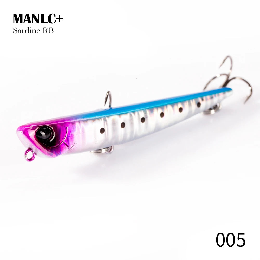 Hunthouse Sinking Pencil Fishing Lure 75mm/8g Bay RUF MANIC Stickbait BKK Hook Hard Lure For Seabass Fish Tackle lw507