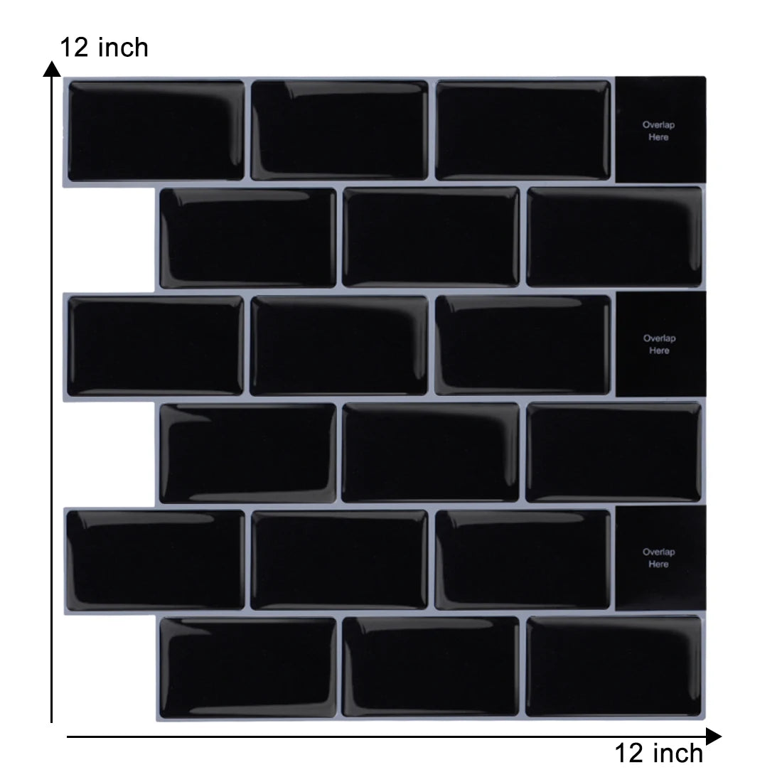 5PCS 3D Wall Tile Stickers Kitchen Backsplash Waterproof Heat Resistant Wallpaper 12x12 Inch Strong Adhesive for Home Decoration