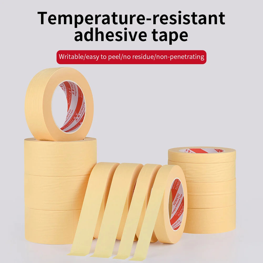 50M Crepe Paper Tape Car Painting Protection Paper Tape No Glue Residue Masking Adhesive Tapes Spray Paint Masking Art Stickers - Daisan Mart