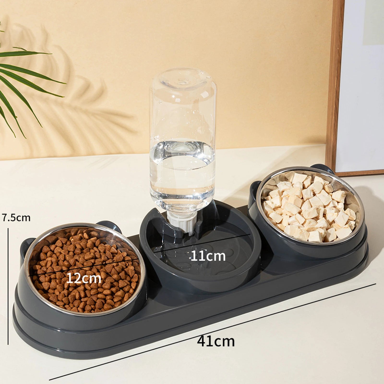 3 in 1 Multi-Function Pet Feeder with Automatic Waterer Detachable Bowls for Wet And Dry Food Suitable for Cats Dogs Rabbits - Daisan Mart