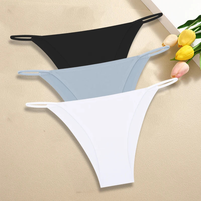 Set of 3 Ice Silk Ultra-Thin Seamless Women's Panties