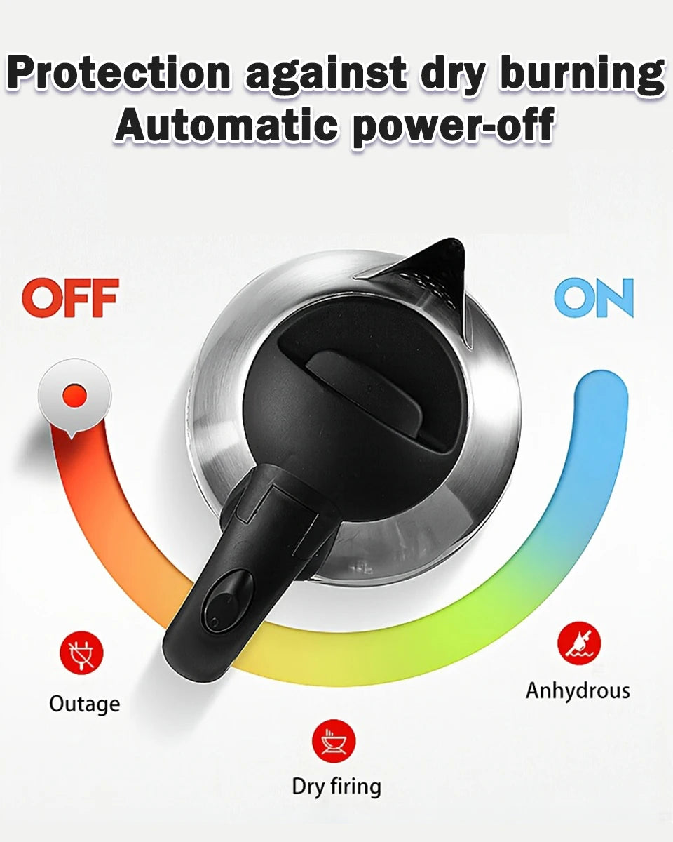 304 Stainless Steel Electric Kettle 1.8L 1000W Capacity Discount