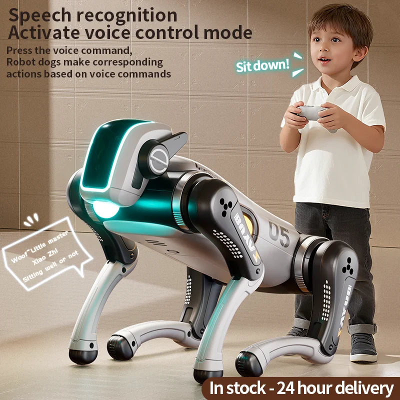 Intelligent AI Bionic Robot Dog Toy Programmable STEM RC Robot Puppy with Voice & Touch Interaction, Stunts, Music & Dance Dog - Daisan Mart