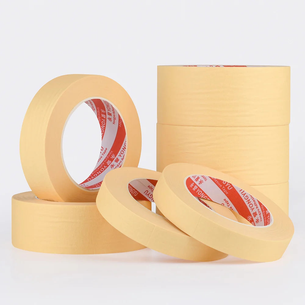 50M Crepe Paper Tape Car Painting Protection Paper Tape No Glue Residue Masking Adhesive Tapes Spray Paint Masking Art Stickers - Daisan Mart