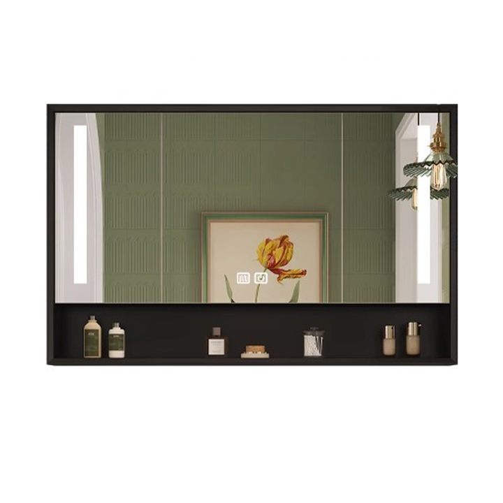 Modern simple ceramic bathroom cabinet integrated wash basin smart mirror LED 