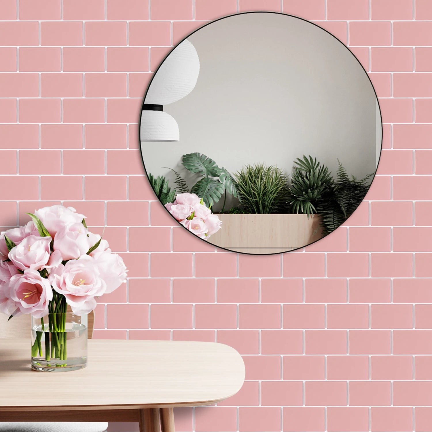 5PCS 3D Wall Tile Stickers Kitchen Backsplash Waterproof Heat Resistant Wallpaper 12x12 Inch Strong Adhesive for Home Decoration