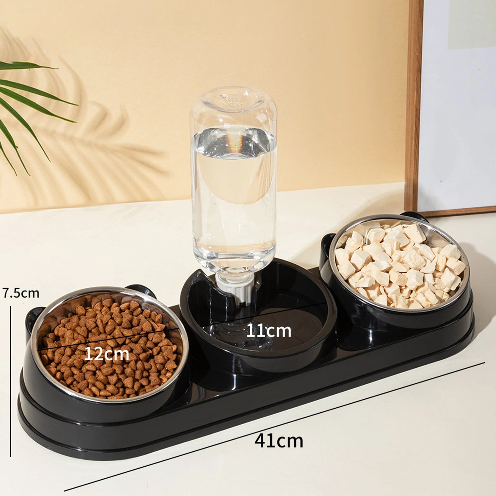 3 in 1 Multi-Function Pet Feeder with Automatic Waterer Detachable Bowls for Wet And Dry Food Suitable for Cats Dogs Rabbits - Daisan Mart