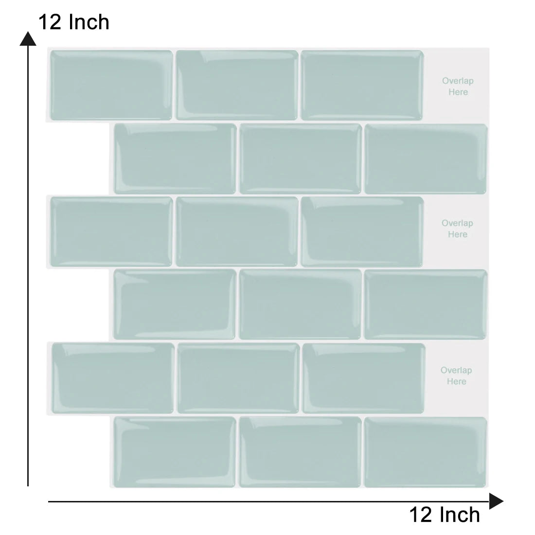 5PCS 3D Wall Tile Stickers Kitchen Backsplash Waterproof Heat Resistant Wallpaper 12x12 Inch Strong Adhesive for Home Decoration