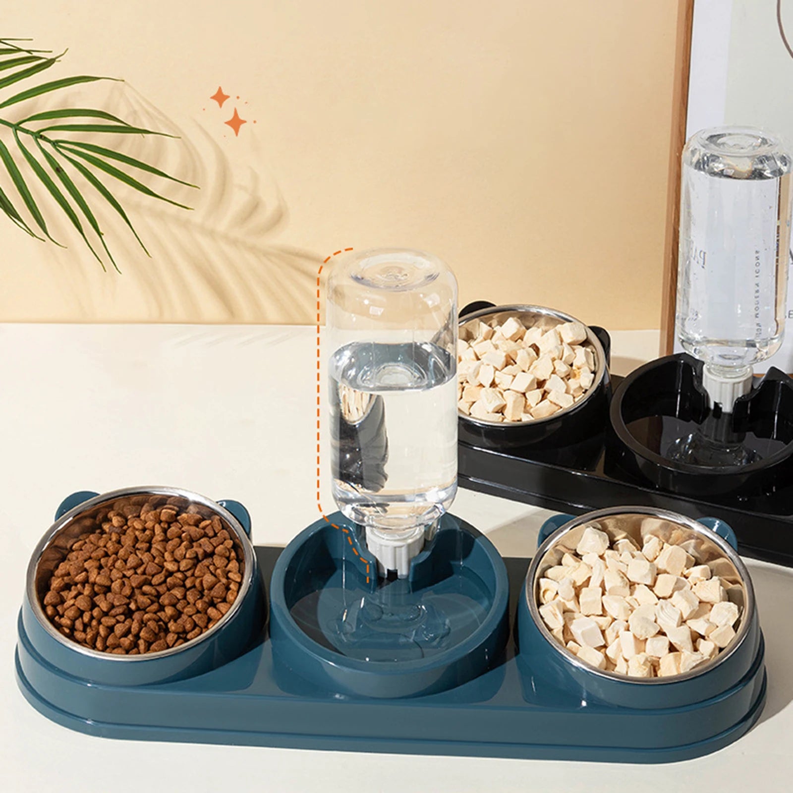 3 in 1 Multi-Function Pet Feeder with Automatic Waterer Detachable Bowls for Wet And Dry Food Suitable for Cats Dogs Rabbits - Daisan Mart