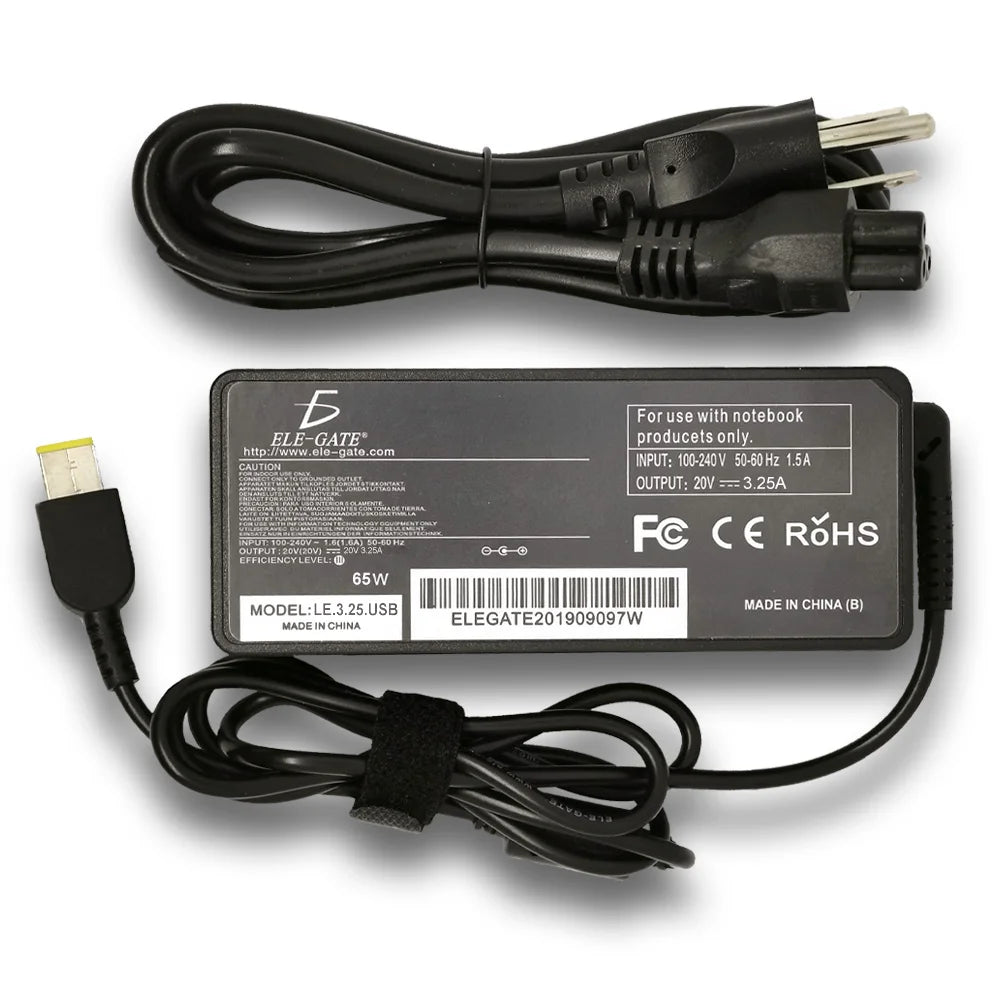 Lenovo Thinkpad Laptop Charger 20V 3.25A USB Rectangular