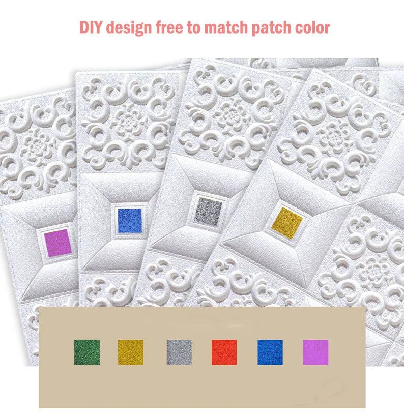 3D Waterproof Foam Tiles 70x70 - Beautiful Decoration