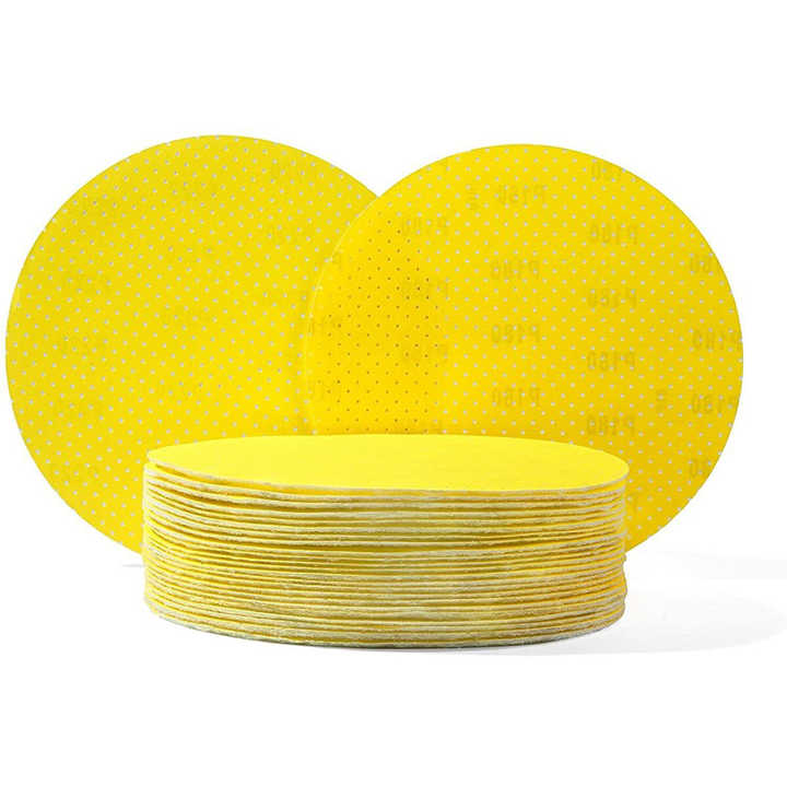 9 Inch 225mm Drywall Sanding Disc 60/80/120/180/240 Grit Hook Loop Wall Ceiling Gold Sander Premium OBM Sandpaper Customizable 