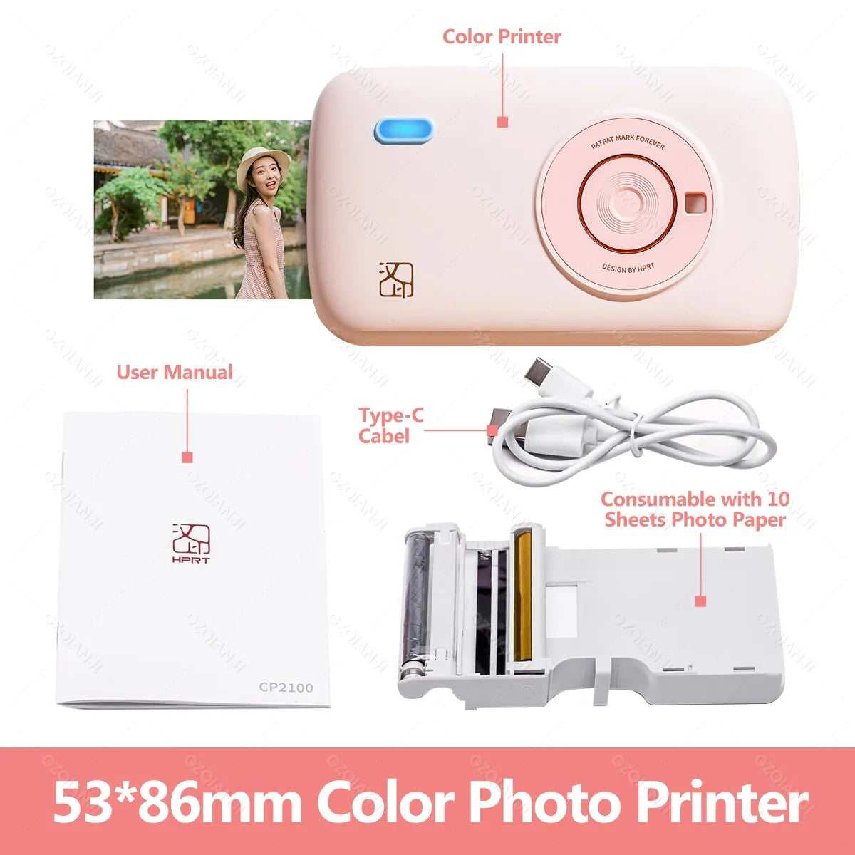 Máy In Ảnh Mini CP2100 Bluetooth 300dpi 2x3 Inch - Daisan Mart