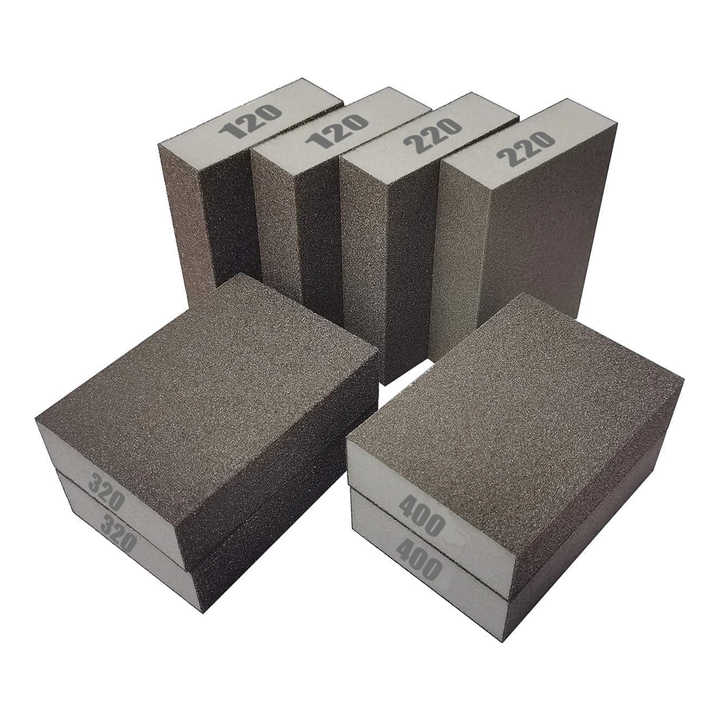 Khối xốp chà nhám thô vừa mịn có thể giặt và tái sử dụng Khối giấy nhám thủ công đánh bóng gỗ và kim loại