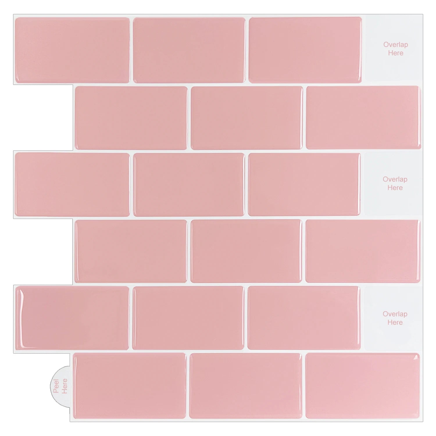 5PCS 3D Wall Tile Stickers Kitchen Backsplash Waterproof Heat Resistant Wallpaper 12x12 Inch Strong Adhesive for Home Decoration