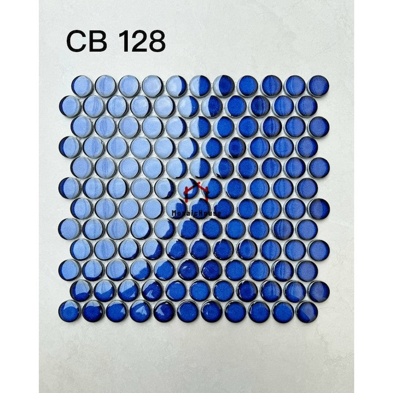 BLUE POLLO DOT MOSAIC TILES CB 128 