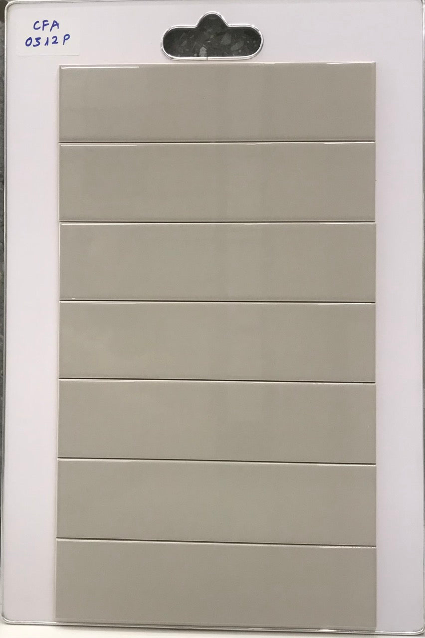 Warm gray glossy flat tile size 75x300mm type 1 code CFA0312P (1h/1.125m/50v)