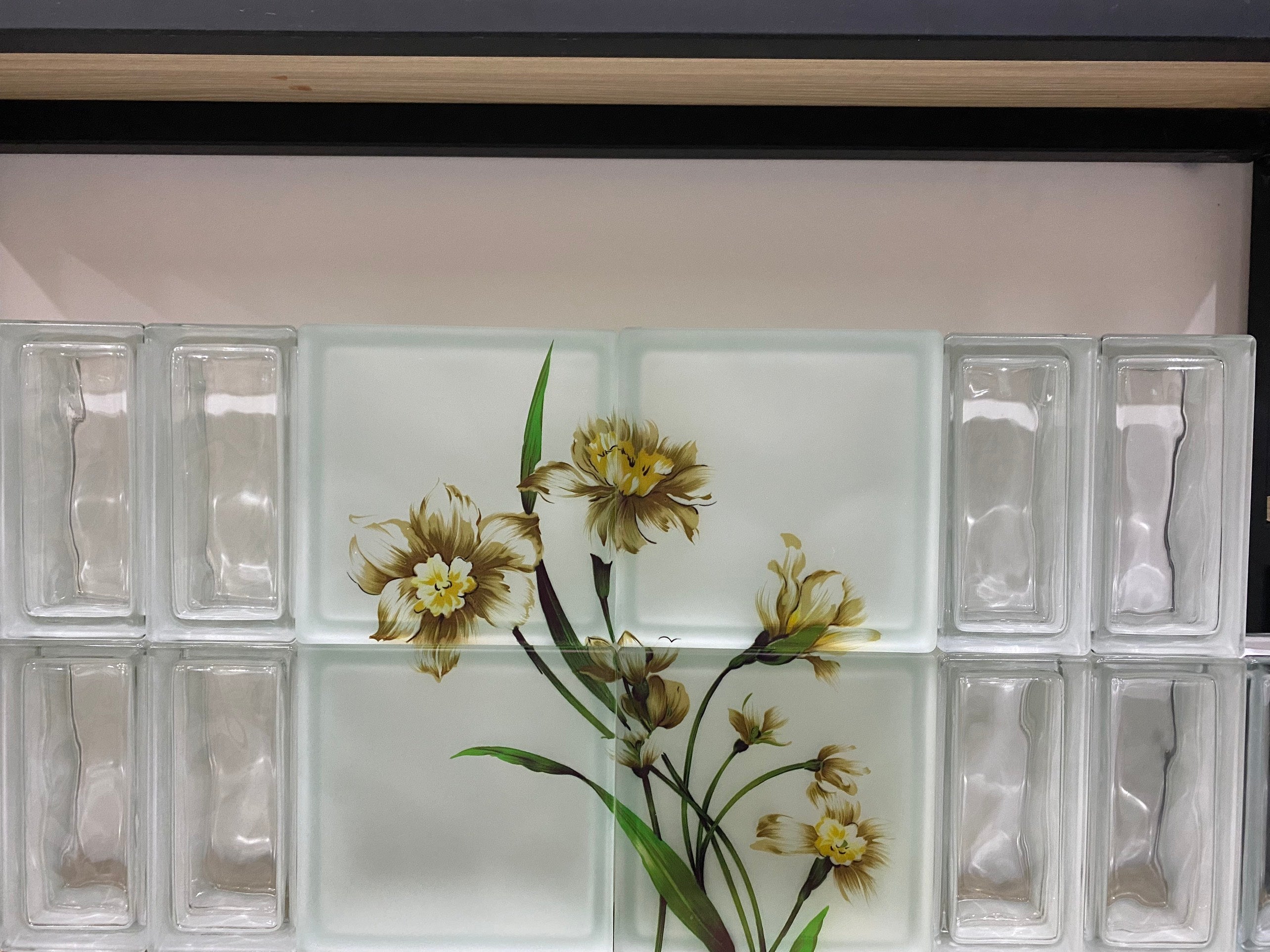 GLASS BRICK FLOWER SET