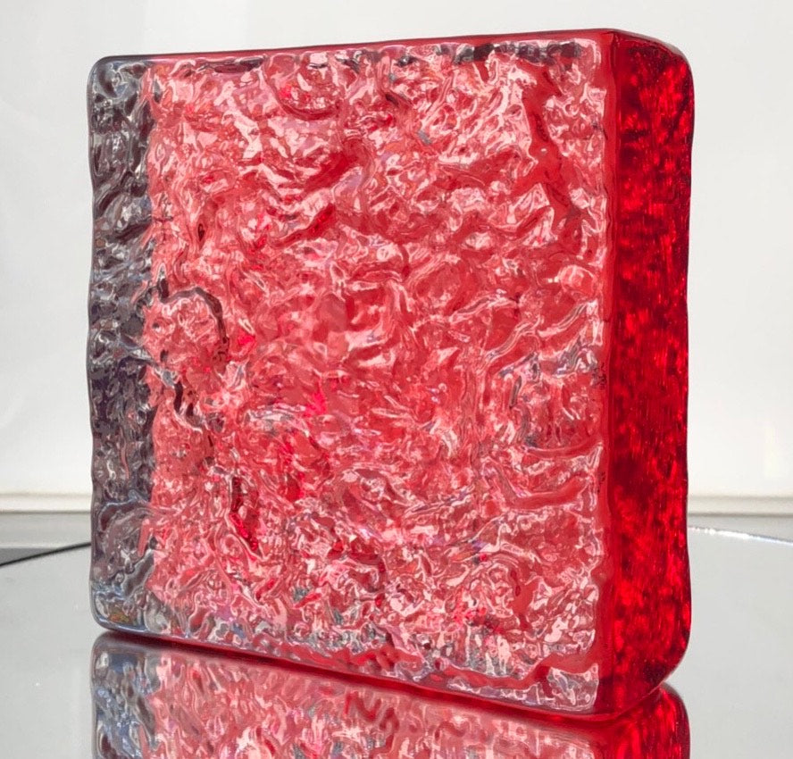 SP3-2 Red Solid Glass Brick