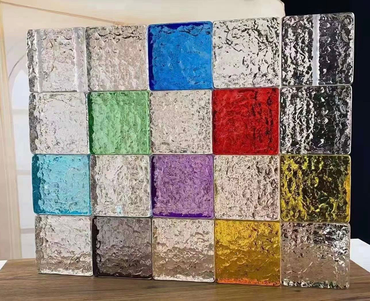 SP3-2 Red Solid Glass Brick