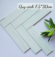 Vietnamese tile, glossy cream white, size 75x300 mm, CLA2MAC312, Type 1 (1 box/ 50 tiles/ 1.125m2)