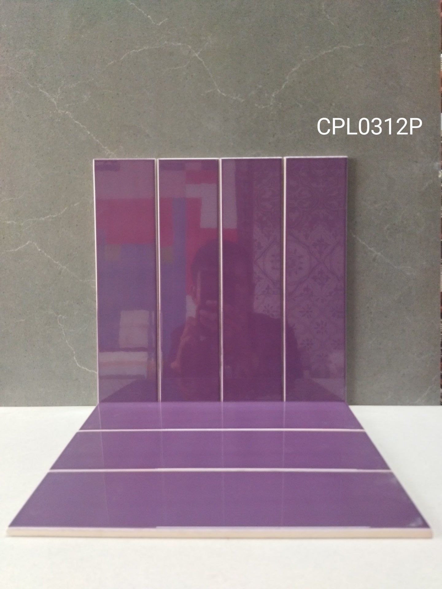 Purple glossy glazed tile 75x300mm code CPL0312P