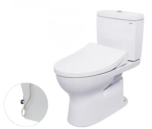 Two-piece toilet, soft-closing lid with cold water faucet TCW1211A CS320DRE4W