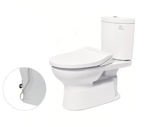 Two-piece toilet, soft-closing lid with cold water faucet TCW07S CS325DRE2W