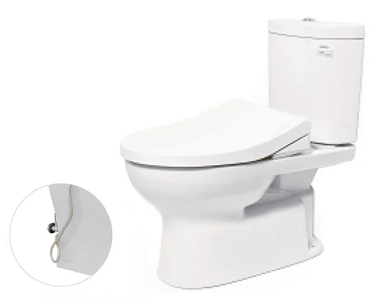 Two-piece toilet, soft-closing lid with cold water faucet TCW1211A CS325DRE4W
