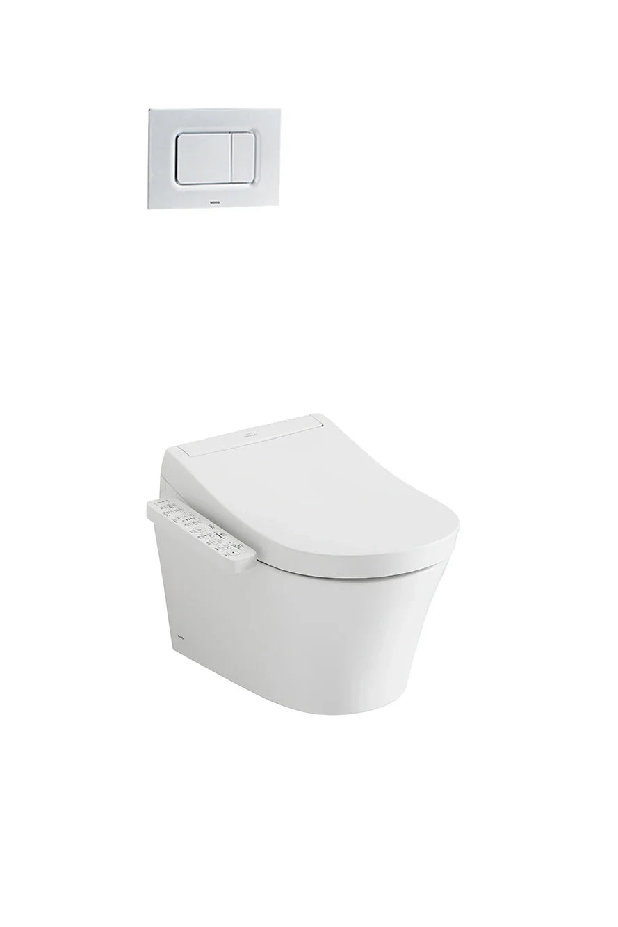 Wall-hung toilet with electronic bidet cover S2 series CW553_TCF33320GAA_WH172A_MB170PSS