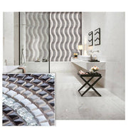 Ceramic mosaic tiles mixed with glass for bathroom decoration 308x297mm 12S03 black