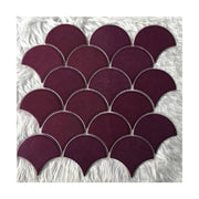 Fish scale ceramic mosaic tiles for swimming pool decoration 300x300mm YD-Y0909 purple