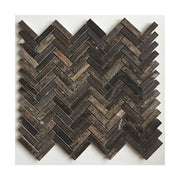 Herringbone stone mosaic tile 255x280mm 18NS056-1248 wood brown color