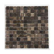 Square stone mosaic tile 298x298mm brown