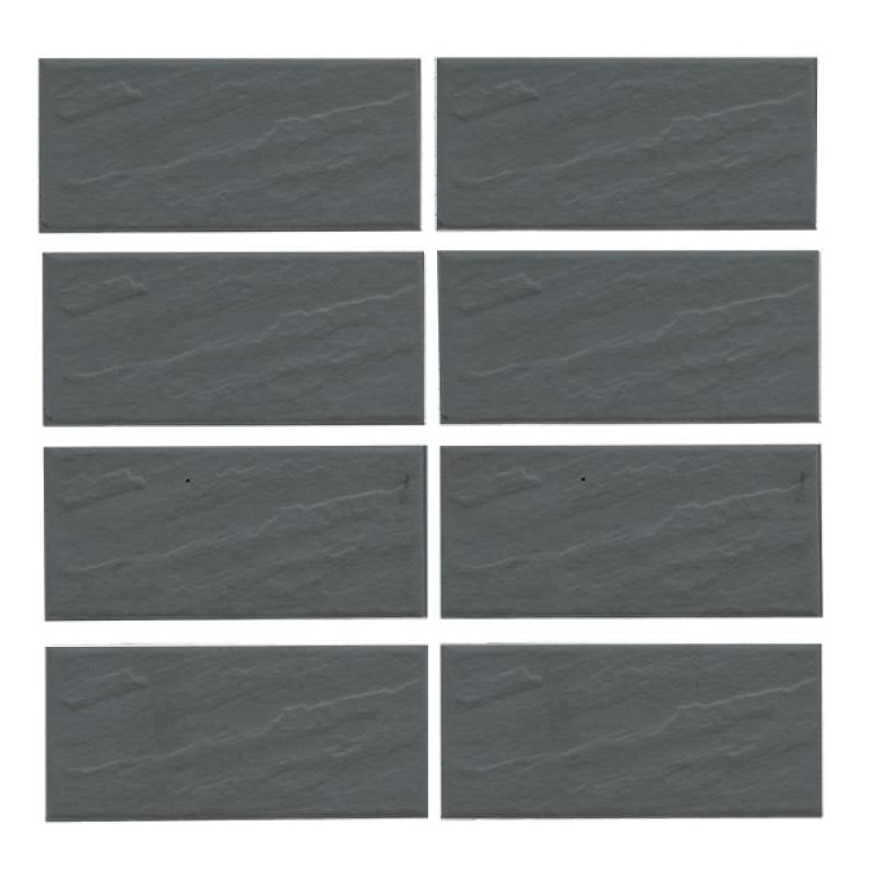 Gray wall tiles with rough surface 45x95mm 9012