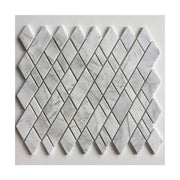 Diamond shaped stone mosaic tile 265x305mm white