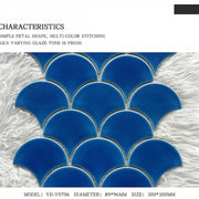 300x300mm blue fish scale ceramic mosaic tile